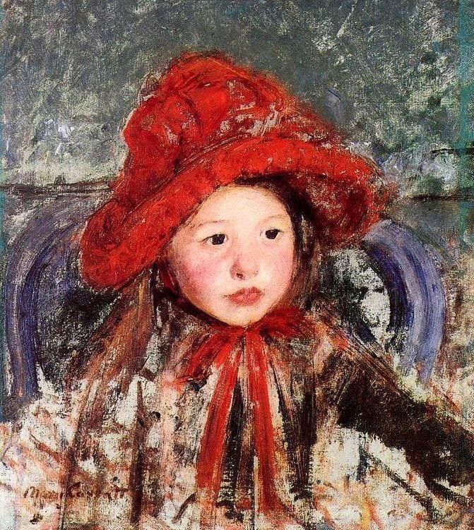 Mary Cassatt Little Girl In A Large Red Hat